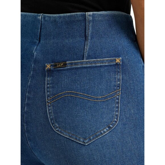 Lee Women's High Rise Pull-On Bootcut Pant, Size 16, High Rise,Fitted Fit, Blue - Picture 4 of 5